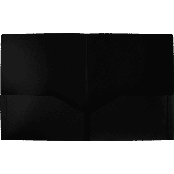 LUXPaper Poly Heavy Duty Two Pocket Folders, 9 1/2 x 11 3/4, Black, 50 Pack