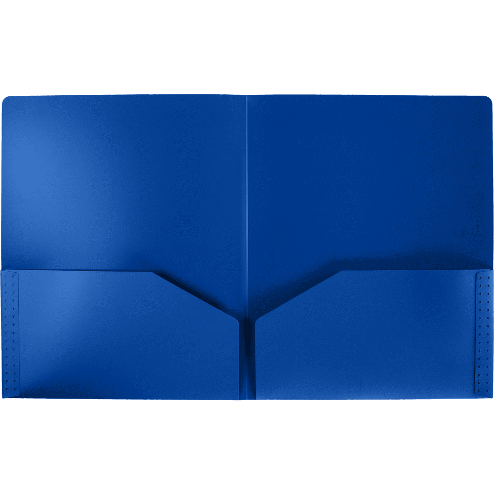 LUXPaper Poly Heavy Duty Two Pocket Folders, 9 1/2 x 11 3/4, Par Blue, 100 Pack