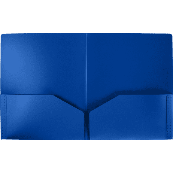 LUXPaper Poly Heavy Duty Two Pocket Folders, 9 1/2 x 11 3/4, Par Blue, 100 Pack