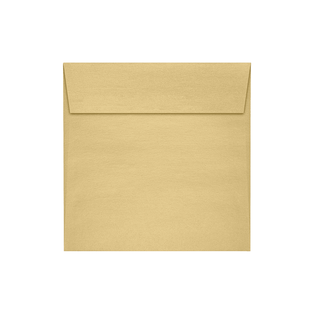 LUXPaper Square Peel & Press Invitation Envelopes, 5 1/2 x 5 1/2, Blonde Metallic Gold, 500 Pack