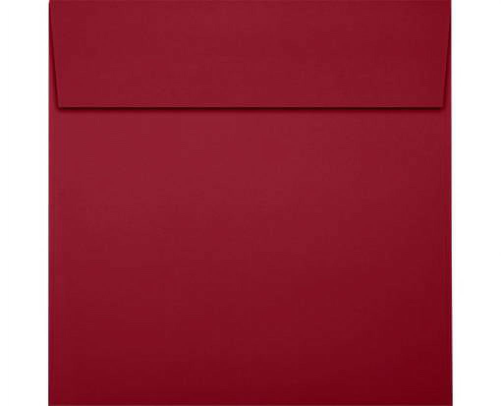 LUXPaper Square Peel & Press Invitation Envelopes, 5 1/2 x 5 1/2, Garnet Red, 50 Pack