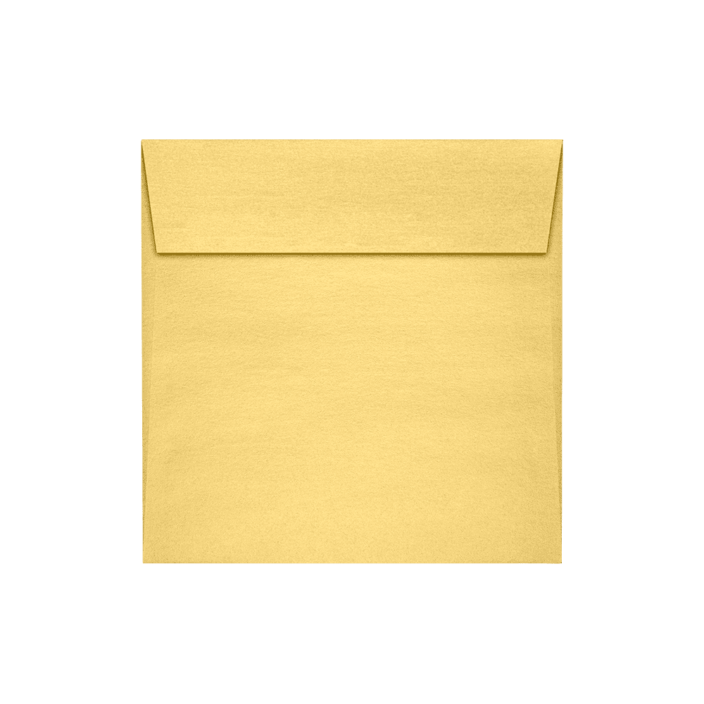 LUXPaper Square Peel & Press Invitation Envelopes, 5 1/2 x 5 1/2, Gold Metallic, 250 Pack
