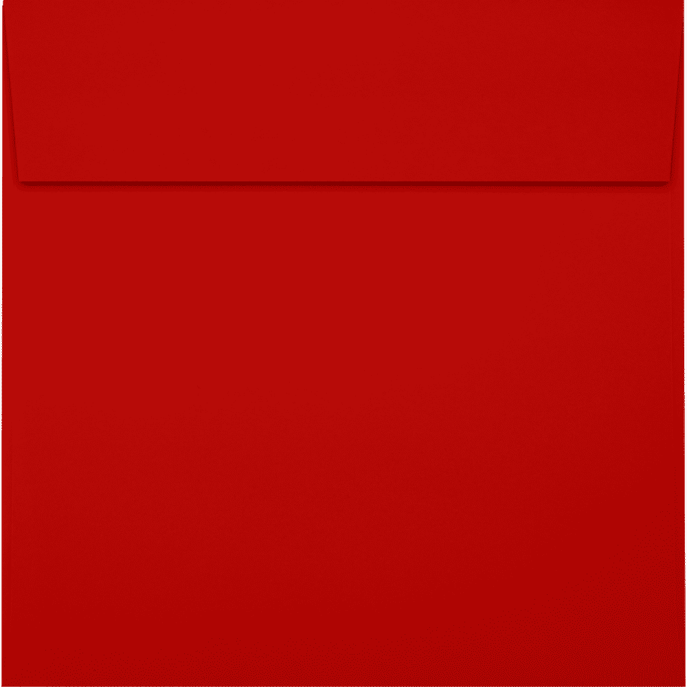 LUXPaper Square Peel & Press Invitation Envelopes, 5 1/2 x 5 1/2, Holiday Red, 50 Pack