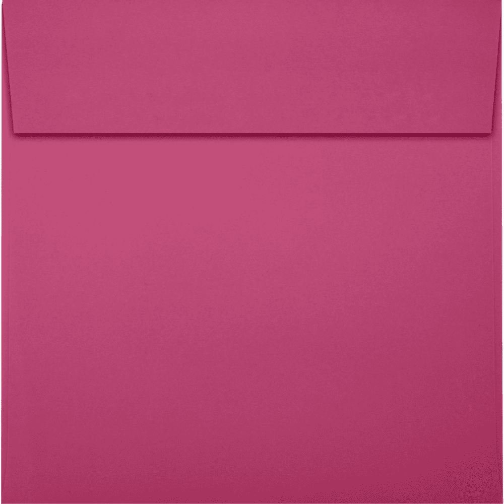 LUXPaper Square Peel & Press Invitation Envelopes, 5 1/2 x 5 1/2, Magenta Pink, 50 Pack