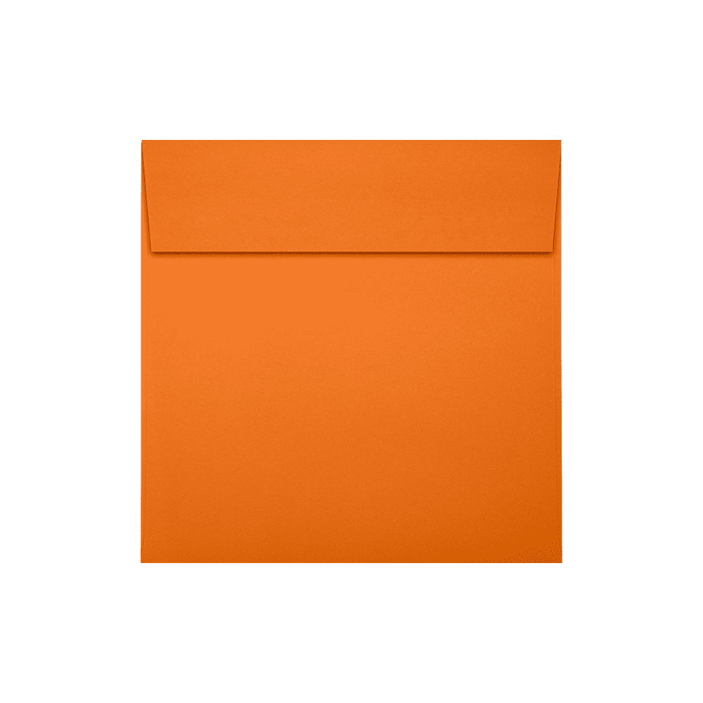 LUXPaper Square Peel & Press Invitation Envelopes, 5 1/2 x 5 1/2, Mandarin Orange, 50 Pack