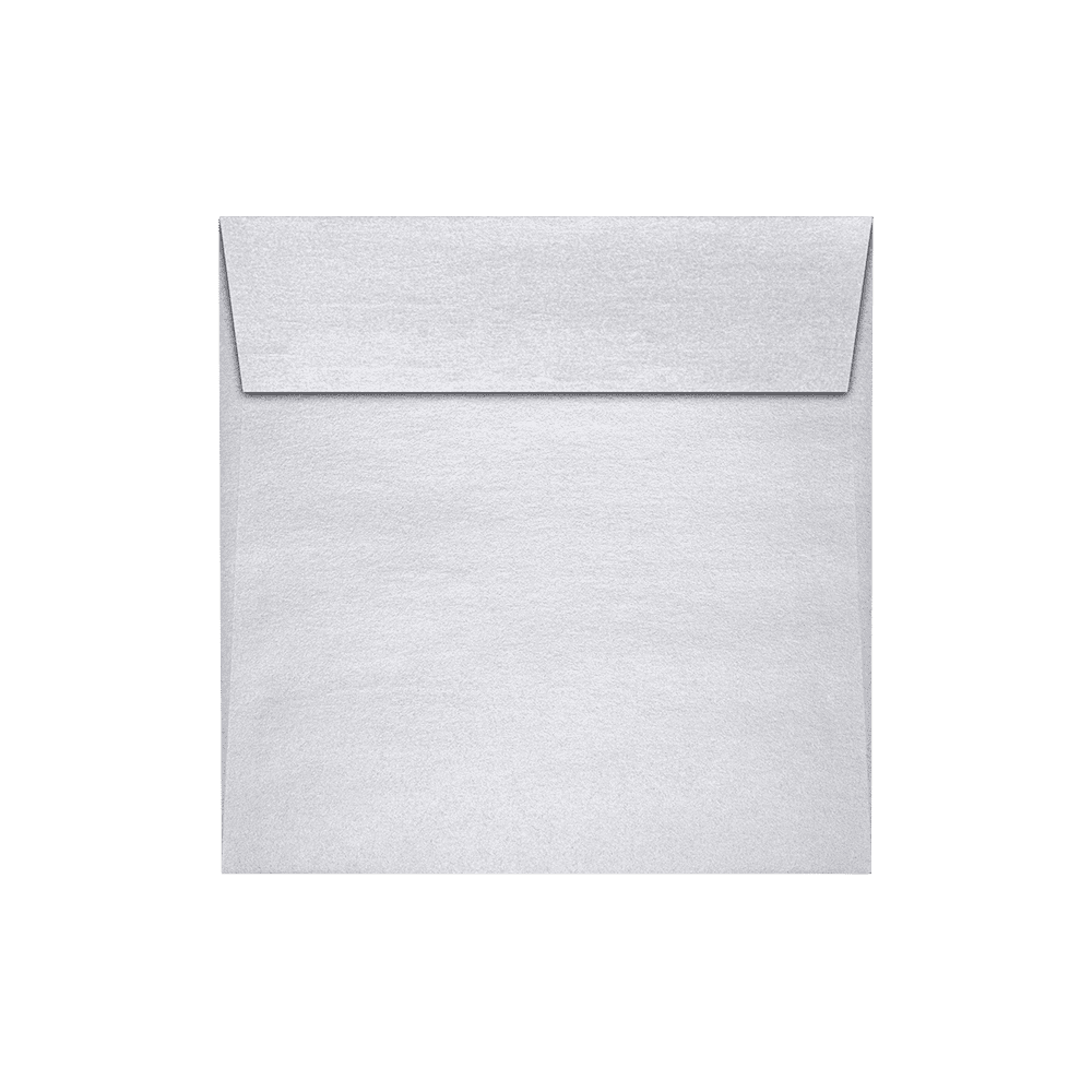 LUXPaper Square Peel & Press Invitation Envelopes, 5 1/2 x 5 1/2, Silver Metallic, 250 Pack