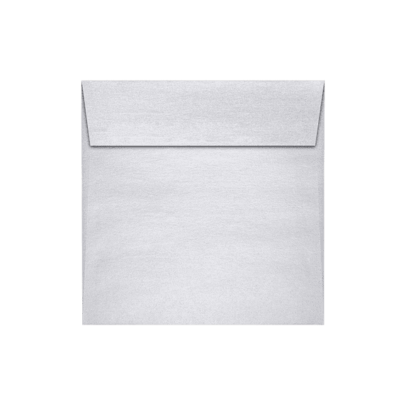 LUXPaper Square Peel & Press Invitation Envelopes, 5 1/2 x 5 1/2, Silver Metallic, 250 Pack