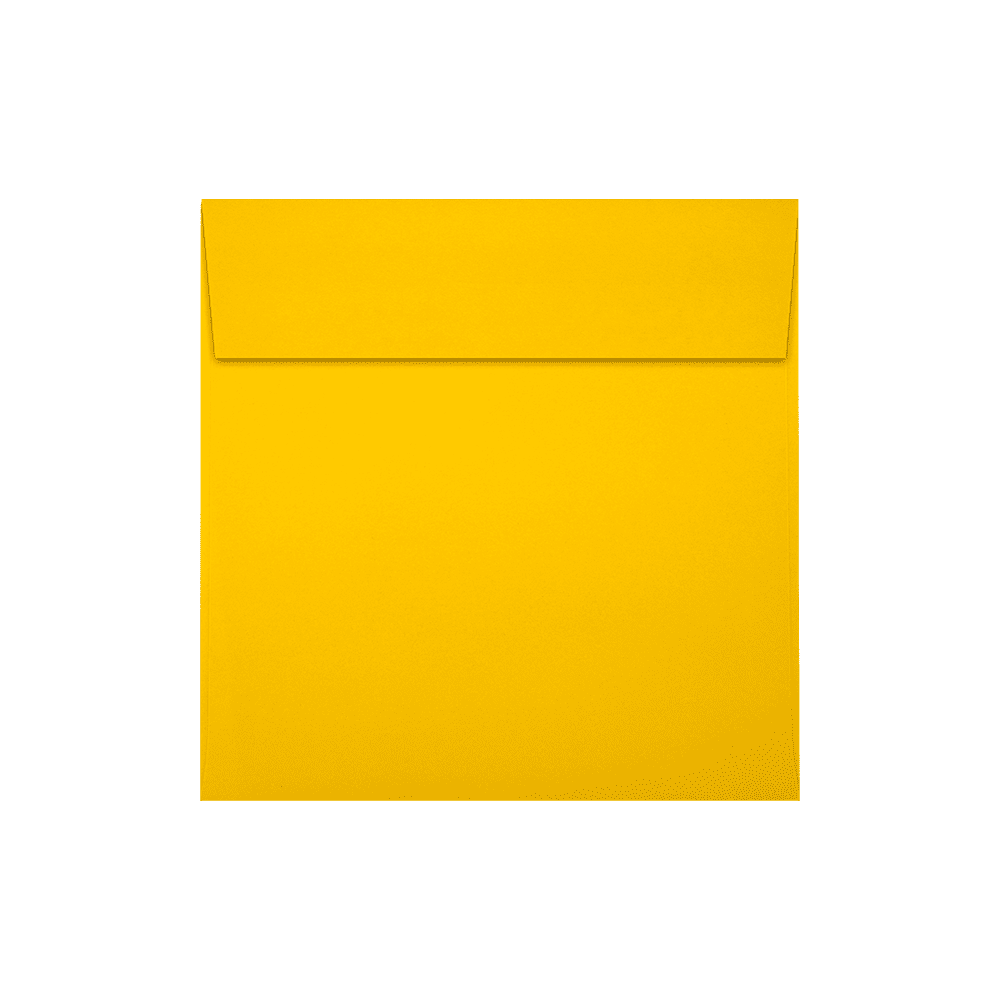 LUXPaper Square Peel & Press Invitation Envelopes, 5 1/2 x 5 1/2, Sunflower Yellow, 500 Pack