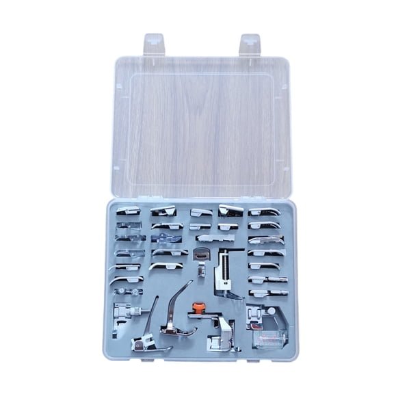 LUXRISEON 32pcs Comprehensive Sewing Presser Foot Set for Home Machines Sewing Tool Collection Embroidery and Quilting Accessories