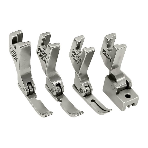 LUXRISEON 4PCS Industrial Sewing Machine Presser Foot High Durability Metal Texture for Precisiond Stitching and Fabric Handling