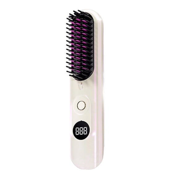 LUXRISEON Portable Hair Straightener Quickly Heating Hair Styling Tool 4 Temp Settings Rechargeable Straight Hair Comb