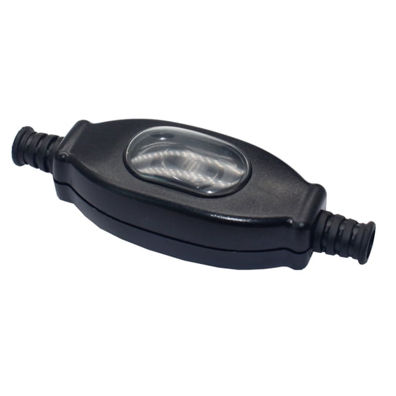 LUXRISEON Waterproof in Line Switch Cord Switch Round Wire Silver Contact Double Cut Switch Dust Switch 3A 250V Black