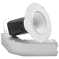 LUXRITE 1 In. LED Round Trimless Spotlight, 5CCT, 12W, 38 Beam, 1000 Lumens, Dimmable TRIAC, IC & Wet Rated, ETL Listed
