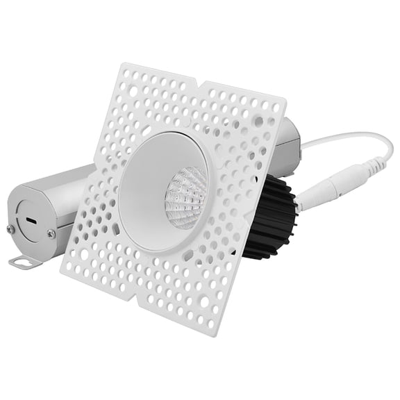 LUXRITE 1 In. LED Trimless Spotlight, 10W, 850LM, 5CCT, 38 Beam Angle, Dimmable, CRI90, Damp & IC Rated, ETL Listed