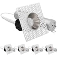 thumbnail image 1 of LUXRITE 1" LED Trimless Spotlight with Nickel Trim 10W, 850LM 5CCT 60 Dimmable Push-n-Lock CRI90 Damp & IC Rated 4 Pack, 1 of 7