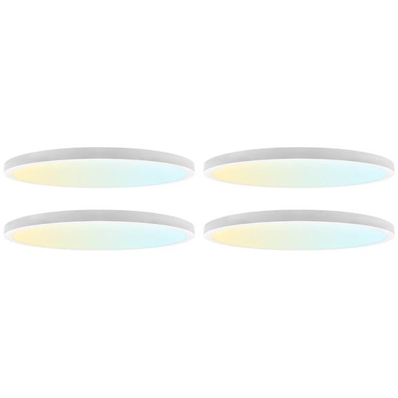 LUXRITE 12 In. LED Flush Mount Light, Surface Mount, 5CCT, 1650LM CRI90, 110, 22W Dimmable Wet Rated & UL Listed 4 Pack