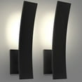 thumbnail image 1 of LUXRITE 15-Inch LED Curved Outdoor Wall Sconce, 5CCT, 1000LM, 15W, IP65, Dimmable, Exterior Light Fixture Black 2 Pack, 1 of 7