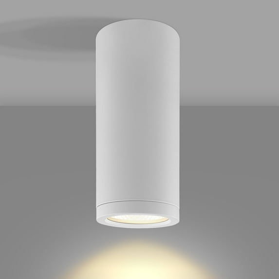 LUXRITE 2.5-Inch LED Cylinder Spotlight, 5CCT, 1100LM, 15W, CRI90, Dual Dimmable, 120V277V, IC Rated, ETL Listed White