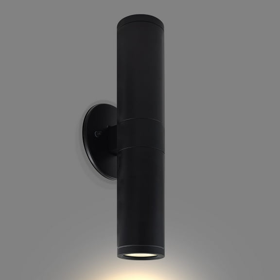 LUXRITE 2.5-Inch LED Cylinder Wall Light Fixture, Up and Down Light 15W 1100 Lumens 5CCT, CRI 90, Dual Dimmable TRIAC/010V 120277V, IC Rated White