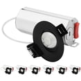 thumbnail image 1 of LUXRITE 2"  Black Gimbal LED Recessed Light, 5CCT, 6W, 400LM, Dimmable CRI90 6PK, 1 of 7