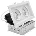 thumbnail image 1 of LUXRITE 2-Head Rectangular Regressed Gimbal LED Recessed light, 360 + 15 Swivel, 5CCT, 15W, 1000LM, 60, Dimmable, 1 of 7