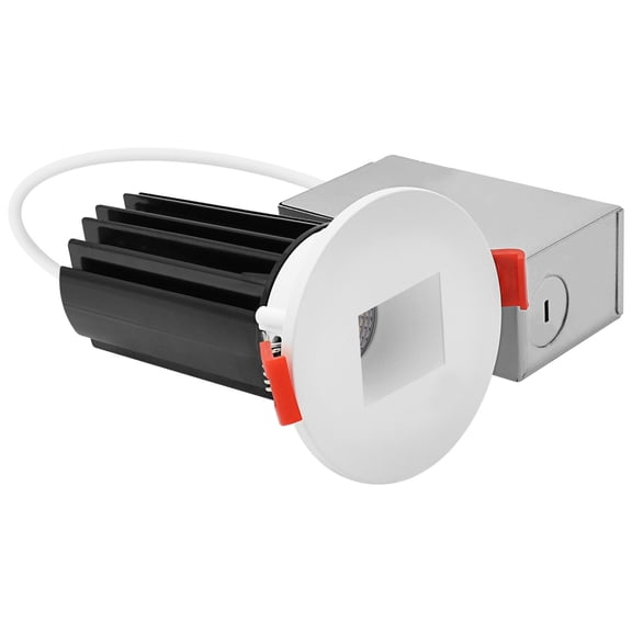 LUXRITE 2 In. LED Recessed Light, Round White & Round Square Hole Interchangeable Trim, 5CCT, 1000LM, 15W, Dimmable