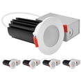 thumbnail image 1 of LUXRITE 2 In. LED Recessed Light, Round White & Waterproof Interchangeable Trim, 5CCT, 1000LM, 15W CRI80 Dimmable 4 Pack, 1 of 7
