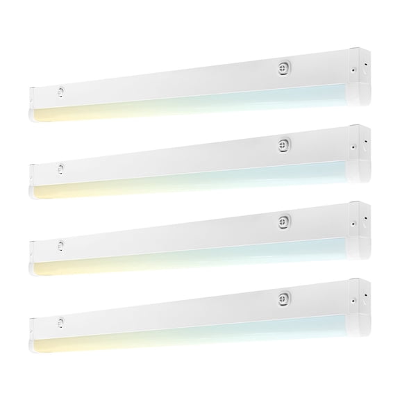 LUXRITE 24 Inch LED Linear Light Fixture, 3CCT Selectable 3500K/4000K/5000K, 15/20/25W Wattage Selectable, 1950-3250 Lumens, Dimmable, 120-277V, Commercial Shop Light, Damp Rated, UL & DLC Listed...