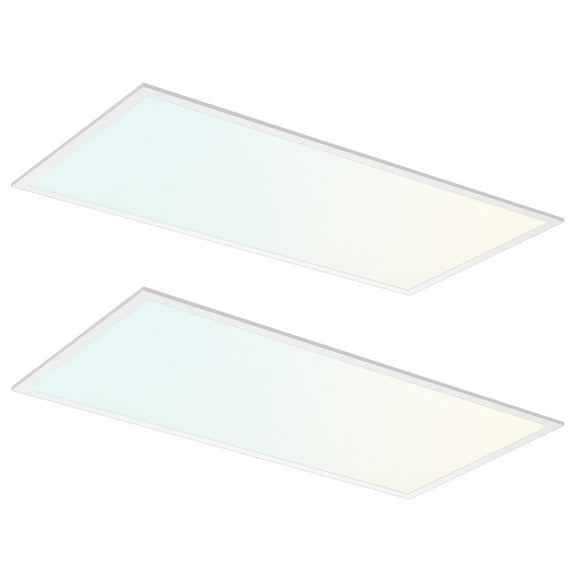 LUXRITE 2x4 Slim Surface Mount Panel Light 5CCT Dimmable 5000/6000/7500 Lumens 40/50/62W Edge Lit Damp Rated 4 Pack
