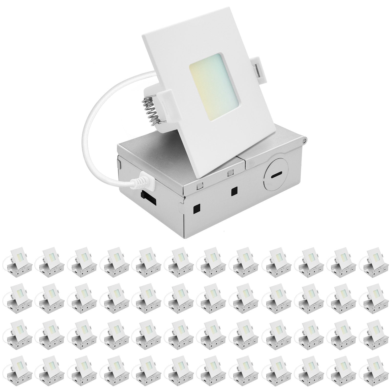 LUXRITE 3 In. LED Square ECO Backlit Mini Panel Light, 5CCT 2700K-5000K ...