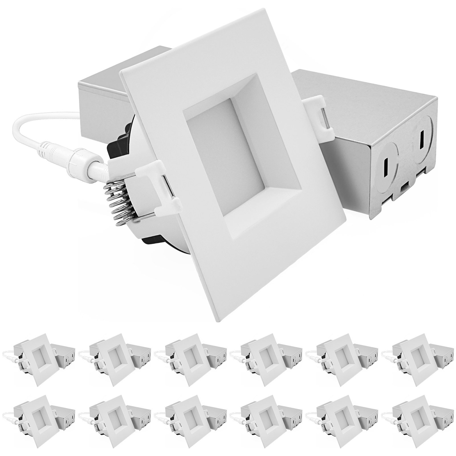 Mini Square Led Panel LUXRITE 3 In. LED Square Regressed Mini Panel Light, 5CCT, 9/12W, 750 ...