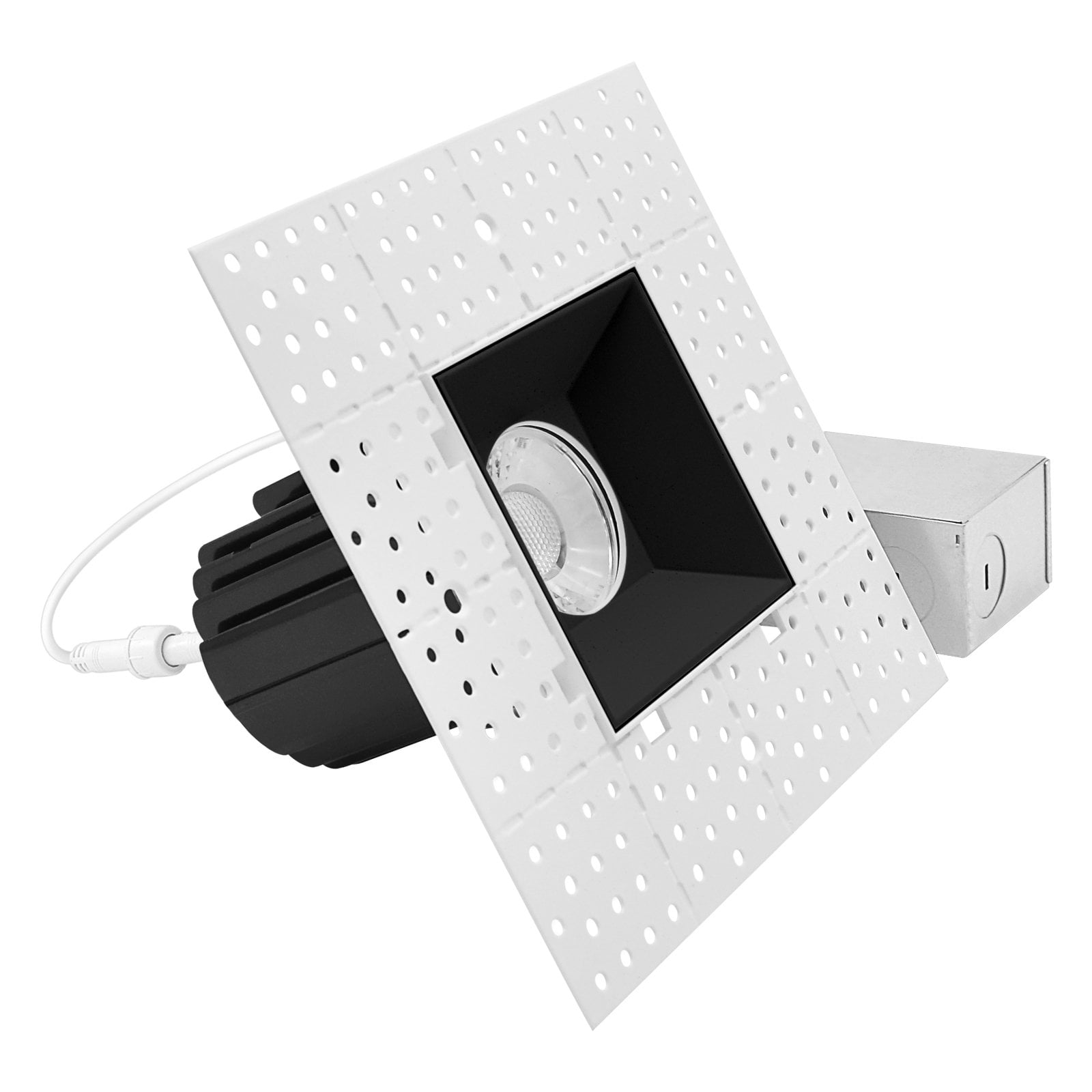 LUXRITE 3 Inch LED Trimless Spotlight with Black Trim, Twist N' Lock ...