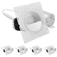 thumbnail image 1 of LUXRITE 3" LED Trimless Spotlight with Wall Washer Trim 15W, 1100LM, 5CCT, Dimmable, 60, Push-n-Lock, ETL White 4 Pack, 1 of 7