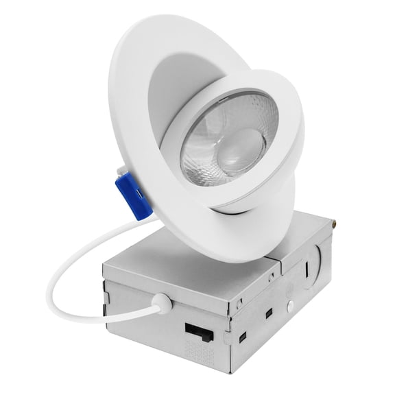 LUXRITE 4 In. Floating Gimbal LED Recessed Light, 360 Rotation & 90 Tilt, 5CCT, 10W, 1000LM, Dimmable, IC Rated & ETL