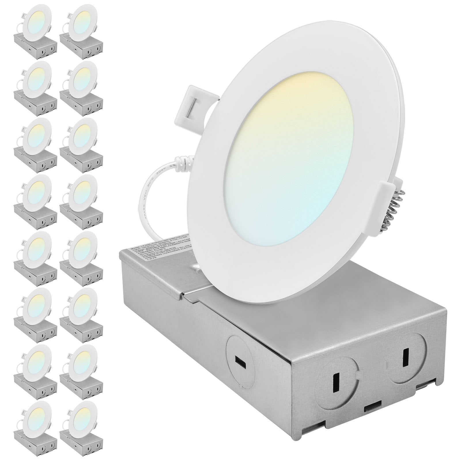 LUXRITE 4 Inch Canless Spotlight LED Recessed Light 5CCT Dimmable 650 ...