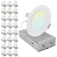 thumbnail image 1 of LUXRITE 4 Inch Canless Spotlight LED Recessed Light 5CCT Dimmable 650/800/1066LM 8W/10W/13W ETL 24 Pack, 1 of 7