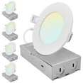 thumbnail image 1 of LUXRITE 4 Inch Canless Spotlight LED Recessed Light 5CCT Dimmable 650/800/1066LM 8W/10W/13W ETL 4 Pack, 1 of 7