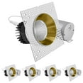 thumbnail image 1 of LUXRITE 4" LED Trimless Spotlight with Brass Trim 25W, 2000LM 5CCT, 38, Dimmable Push-n-Lock CRI90 IC Rated ETL 4 Pack, 1 of 7