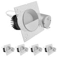 thumbnail image 1 of LUXRITE 4" LED Trimless Spotlight with Wall Washer Trim 25W, 2000LM, 5CCT, 38, Dimmable, IC Rated, ETL, White 4 Pack, 1 of 7