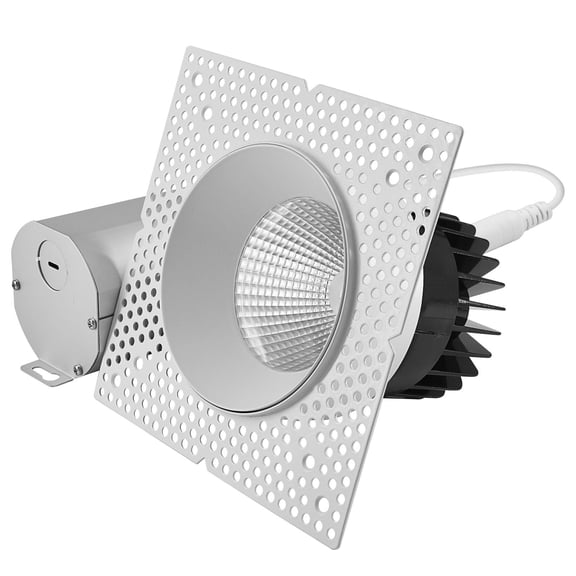LUXRITE 4" Trimless LED Recessed Spotlight, 25W, 2000LM, 5CCT, 60 Beam Angle, Dimmable, CRI90, IC Rated, ETL, White