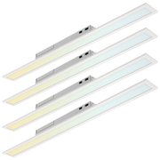 LUXRITE 4FT x 4IN Recessed Backlit LED Panel Light, 4CCT 18W-40W Up to 4400LM, 110 , Dimmable 120-277V UL Listed 4 Pack