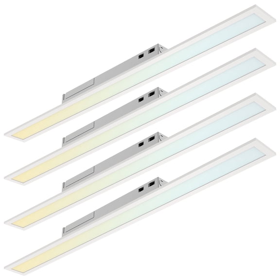 LUXRITE 4FT x 4IN Recessed Backlit LED Panel Light, 4CCT 18W-40W Up to 4400LM, 110 , Dimmable 120-277V UL Listed 4 Pack