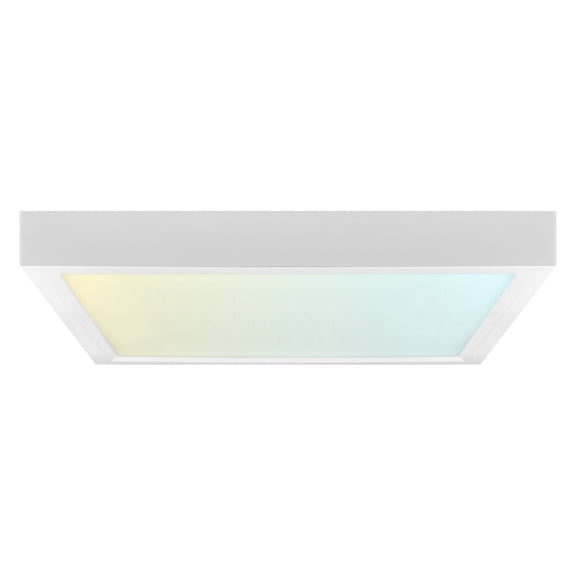 LUXRITE 5 In. LED Flush Mount Light, Surface Mount, 5CCT, 820LM, CRI90, 110 Beam, 10W, Dimmable, UL Listed Square Trim