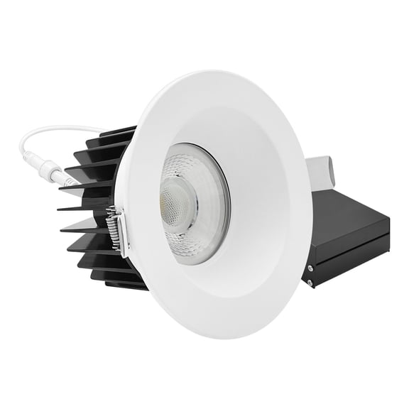 LUXRITE 5 In. LED Regressed Light with Round White Trim, 22W, 1800LM, 5CCT, 60 Beam, Dimmable, Twist-N-Lock, CRI90 ETL