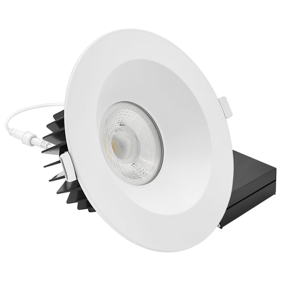 LUXRITE 6 In. LED Regressed Light with Round White Trim, 22W, 1800LM, 5CCT, 60 Beam, Dimmable, Twist-N-Lock, CRI90 ETL