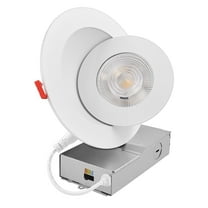 LUXRITE 6 Inch Gimbal LED Recessed Light J-Box 5CCT Dimmable 15W 1000 Lumens Adjustable Downlight IC Rated ETL Listed