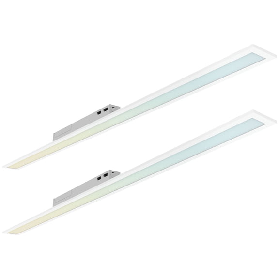 LUXRITE 6FT x 4IN Recessed Backlit LED Panel Light, 4CCT, 37W-60W Up to 6600LM, 110, Dimmable 120-277V UL Listed 2 Pack