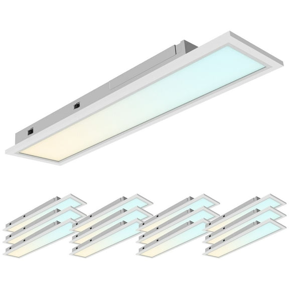 LUXRITE 6x2 FT LED Recessed Panel 13W/16W/20W 4CCT Up to 2200 Lumens Drop Ceiling Lights Dimmable UL Listed 12 Pack