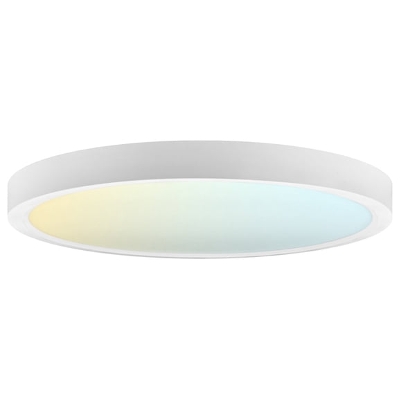 LUXRITE 7 In. LED Flush Mount Light, Surface Mount, 5CCT, 1150LM, CRI90, 110 Beam, 14W, Dimmable Wet Rated & UL Listed