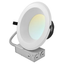 LUXRITE 8" Commercial LED Recessed Light J-Box 5CCT 16/24/30W Dimmable 1800/2700/3500LM 120-277V